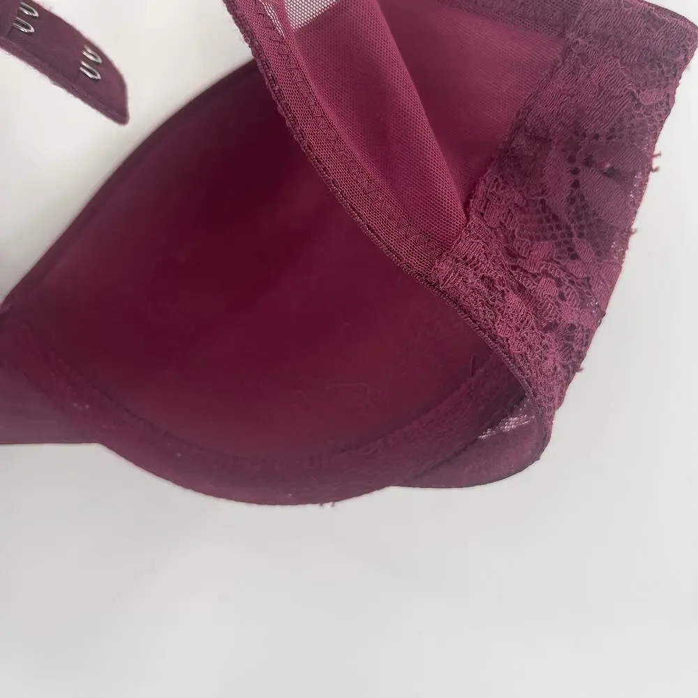 VICTORIA'S SECRET Bra Size 32D Dream Angels Push Up Plum Intimates Lingerie